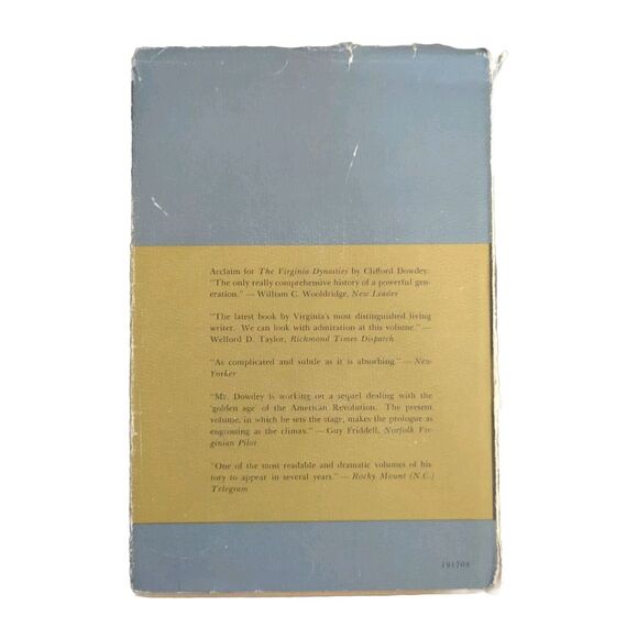 The Golden Age A Climate For Greatness Virginia 1732-1775 Dowdey 1st HC/DJ 1970 - Picture 2 of 7